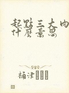 起点三大肉器是什么意思