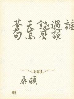 苍天饶过谁上一句怎么说