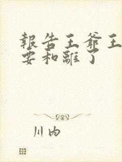 报告王爷王妃又要和离了