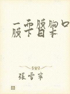 一面膜胸口一面膜下日本