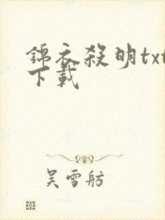 锦衣杀明txt下载