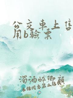 公交车上售票员用b验票