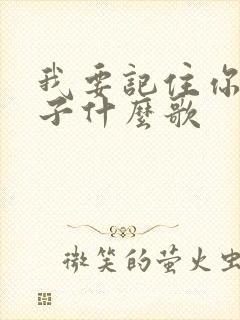 我要记住你的样子什么歌