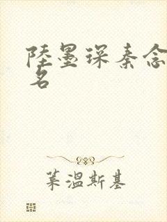 陆墨琛秦念小说名