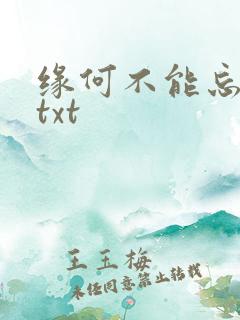 缘何不能忘记你txt