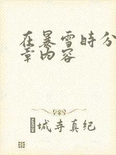 在暴雪时分54章内容