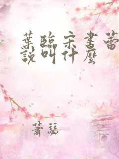 叶临宋书蕾的小说叫什么