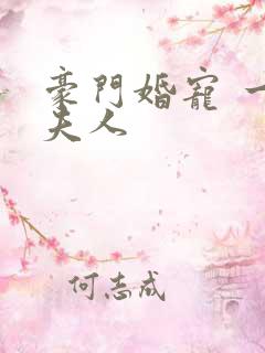 豪门婚宠 一品夫人