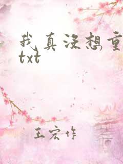 我真没想重生啊txt