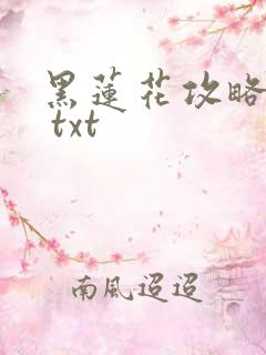 黑莲花攻略手册 txt