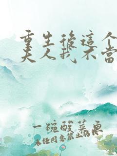 重生后这个总裁夫人我不当了