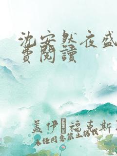 沈安然夜盛霆免费阅读