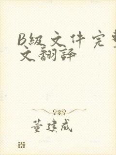 B级文件完整中文翻译