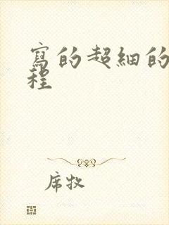 写的超细的做过程