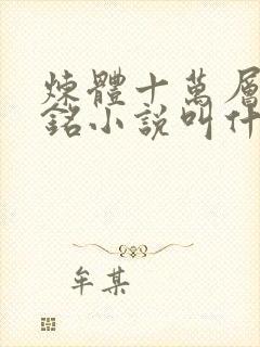 炼体十万层轩辕铭小说叫什么