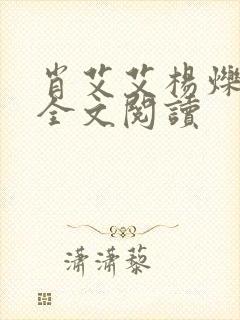 肖艾艾杨烁小说全文阅读