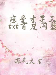 恋爱才是正经事txt百度网盘