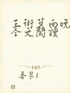 王术莫向晚小说全文阅读