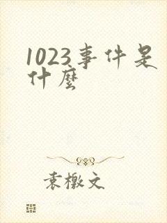 1023事件是什么