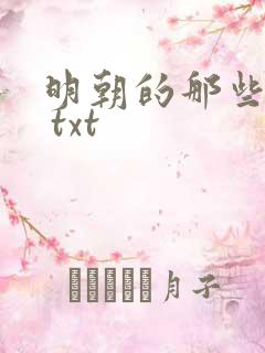 明朝的那些事儿 txt