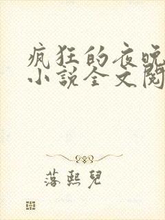 疯狂的夜晚苏柔小说全文阅读