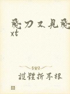 飞刀又见飞刀txt