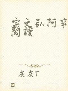 宇文弘阿宁全文阅读