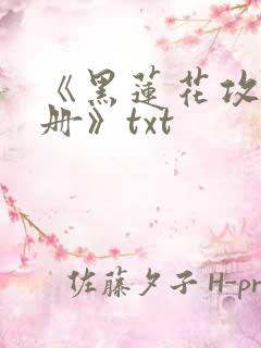 《黑莲花攻略手册》txt