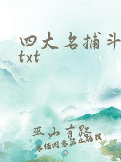 四大名捕斗将军txt