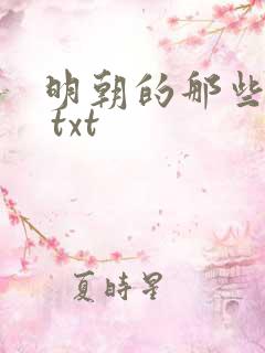 明朝的那些事儿 txt