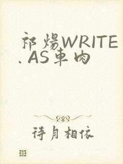 祁炀WRITE. AS车肉
