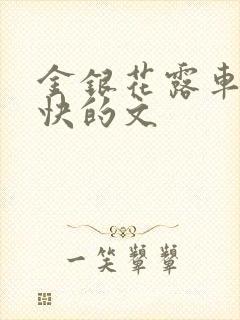 金银花露车速最快的文