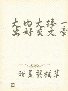 大肉大捧一进一出好爽文章