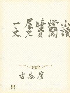 一屋暗灯小说全文免费阅读