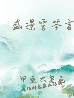 盛璟霄芩言小说