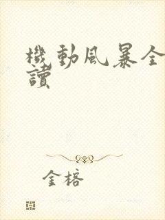 机动风暴全文阅读