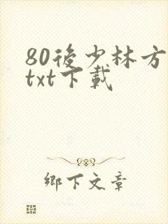 80后少林方丈txt下载