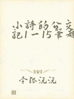小诗的公交车日记1一15笔趣阁