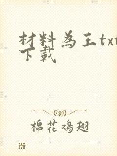 材料为王txt下载