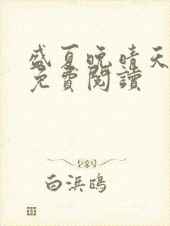 盛夏晚晴天全文免费阅读