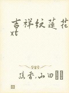 吉祥纹莲花楼txt