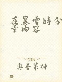 在暴雪时分54章内容