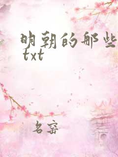 明朝的那些事儿 txt