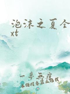 泡沫之夏全集txt