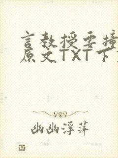 言教授要撞坏了原文TXT下载