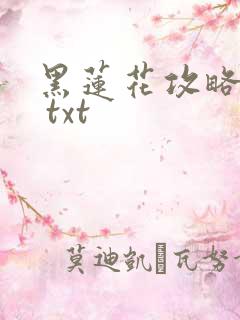 黑莲花攻略手册 txt