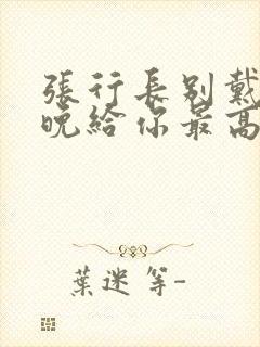 张行长别戴了今晚给你最高的待遇