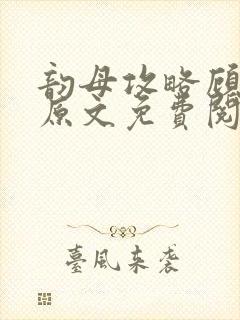 韵母攻略顾小暖原文免费阅读