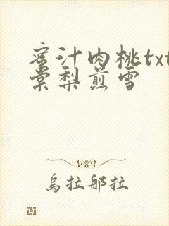 蜜汁肉桃txt棠梨煎雪