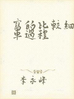 写的比较细的开车过程